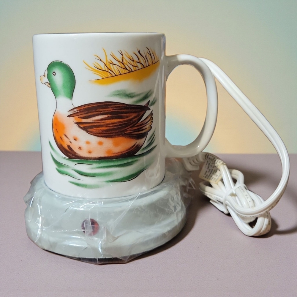 Vtg 80's Mallard Duck Mug Coffee Cup/ Warmer Taiwan Retro Bird Ceramic